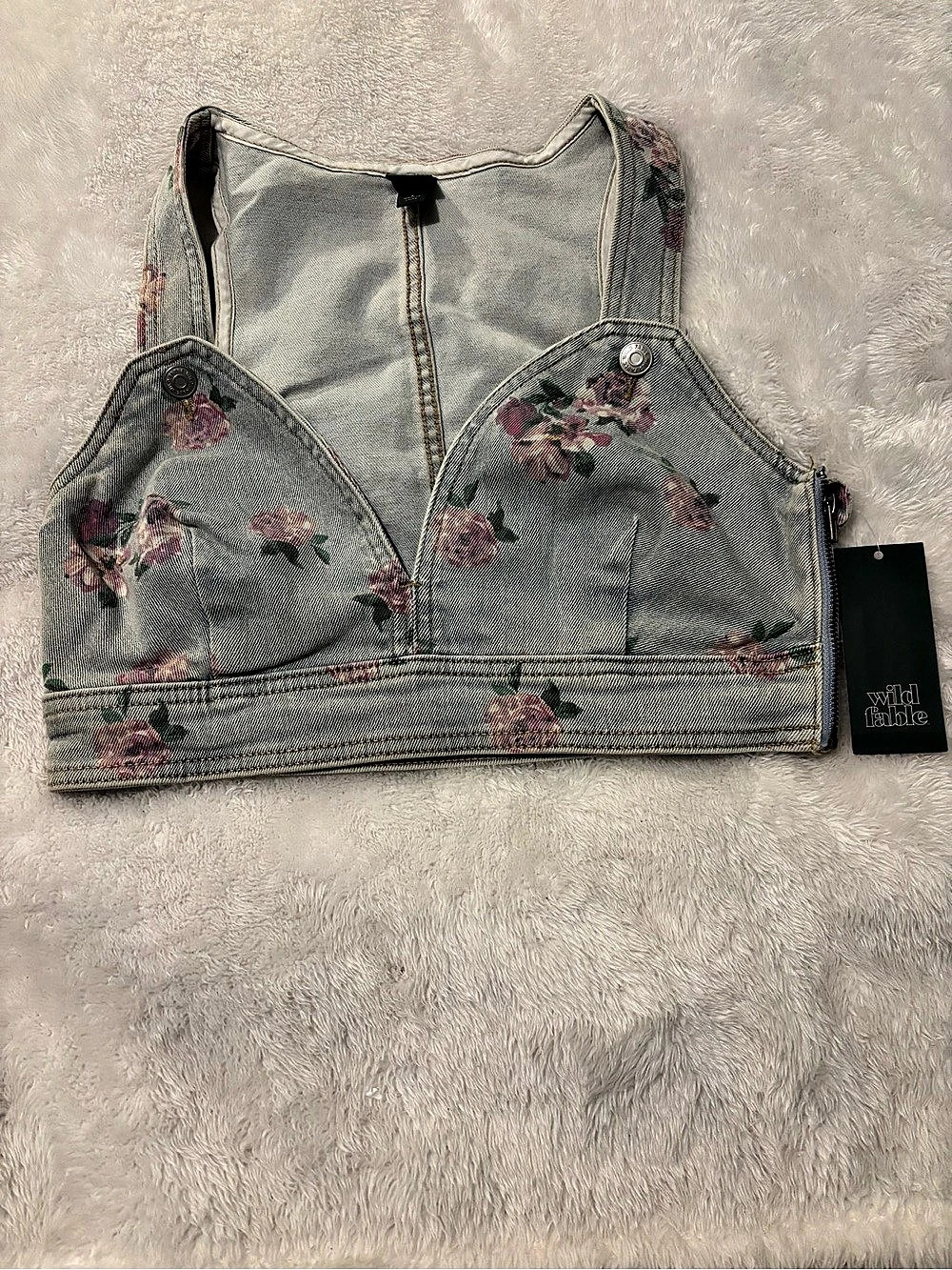 Wild Fable Floral Denim Crop Top